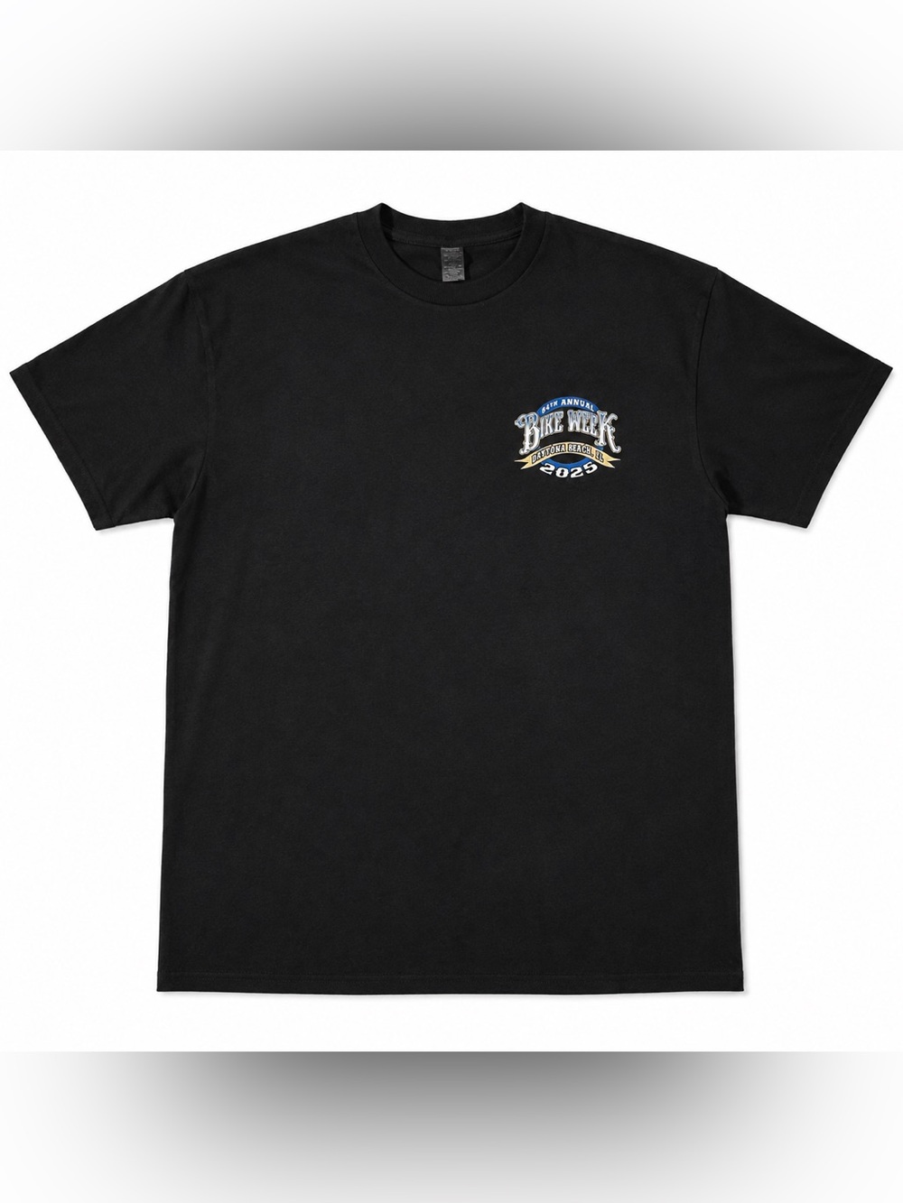 Gildan Black Bike Week 2025 Chest Graphic Tee